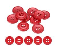 sourcing map Lot de 10 boutons à coudre ronds en résine à 4 trous pour loisirs créatifs, décoration de vêtements, loisirs créatifs, 18 mm, rouge foncé