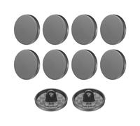 sourcing map Lot de 10 boutons à coudre ronds et plats en métal avec tige en alliage de 15 mm pour homme et femme, pour costume, manteau, chemise, pantalon, couture, loisirs créatifs, noir
