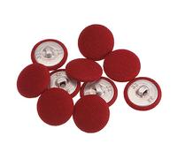 sourcing map Lot de 10 boutons à coudre ronds recouverts de tissu avec tige en métal pour costumes, robes, chemisiers (rouge) 20 mm