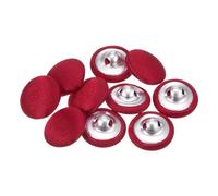 sourcing map Lot de 10 boutons à coudre ronds recouverts de tissu avec tige en plastique pour costumes, robes, chemisiers, rouge foncé, 15 mm