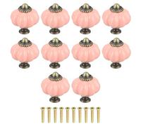 sourcing map Lot de 10 boutons de tiroir décoratifs en céramique avec 10 vis pour tiroirs d'armoire, placards et placards (38 mm) - Rose