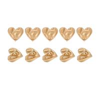 sourcing map Lot de 10 boutons en métal en forme de cœur avec trou unique pour couture, chemisier, chemise, vêtements et accessoires, 10 mm, doré mat