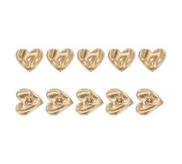 sourcing map Lot de 10 boutons en métal en forme de cœur avec trou unique pour couture, chemisier, chemise, vêtements et accessoires, 18 mm, doré mat