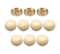 sourcing map Lot de 10 boutons plats en métal, ronds de 17 mm, tige en alliage, boutons de rechange pour homme et femme, pour costume, manteau, veste, pantalon, couture, travaux manuels, doré vif