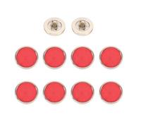 sourcing map Lot de 10 boutons ronds en résine vintage - 18 mm - Accessoires de couture polyvalents pour blazer, vêtements, uniforme, veste, manteau, vêtements - Rouge vif