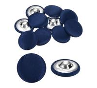 sourcing map Lot de 10 boutons ronds en tissu avec tige recouverts de tissu pour veste, manteau, chemise, costume, mariée Bleu foncé 2,5 cm