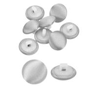 sourcing map Lot de 10 boutons ronds lisses recouverts de satin avec tige en tissu pour robe de mariée, chemisier, costumes, loisirs créatifs Argenté 12,5 mm