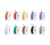Sourcing Map Lot de 10 câbles électriques en silicone de calibre 26 - Fil électrique toronné, flexible, cuivre étamé, haute température, branchement, 10 couleurs, 9 m, pour appareils électriques de