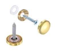 sourcing map Lot de 10 cache-vis, dôme en laiton pour rétroviseur, vis décoratives pour panneaux publicitaires, matériel de construction, 18 mm de diamètre, or poli