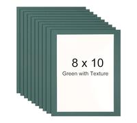 sourcing map Lot de 10 cadres photo en carton vert avec texture - 20,3 x 25,4 cm - Avec film transparent - Pour enfants, dessins, œuvres d'art, galerie murale d'exposition