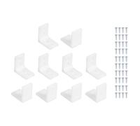 sourcing map Lot de 10 chevilles de support d'étagère en plastique, équerre à angle droit, 3,3 x 2,2 x 3,3 cm, support d'étagère en forme de L avec vis pour cadre en bois, étagères et meubles
