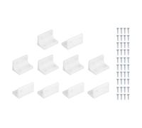 sourcing map Lot de 10 chevilles de support d'étagère en plastique, équerre à angle droit, 3,9 x 2,3 x 2,3 cm, support d'étagère en forme de L avec vis pour cadre en bois, étagères et meubles