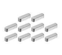 sourcing map Lot de 10 clés rondes en forme de plume, 3 x 3 x 10 mm en acier au carbone, rainure de clavette de machine pour connexion de fixation de type arbre