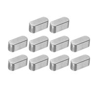 sourcing map Lot de 10 clés rondes en forme de plume, 5 x 5 x 12 mm en acier au carbone, rainure de clavette de machine pour connexion de fixation de type arbre
