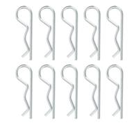 sourcing map Lot de 10 clips de goupille d'attelage, 2 mm x 40 mm, clips R en acier au carbone pour remorque, tracteur, tondeuse, chariot, camion, argenté