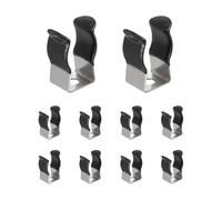 sourcing map Lot de 10 clips T4 en U - En acier inoxydable - Pour tube fluorescent LED - Pour tube d'ampoule de 9,8 mm - Accessoires de montage - 21 mm de hauteur - Noir