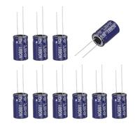 sourcing map Lot de 10 condensateurs électrolytiques non polarisés 10 uF 100 V, 13 x 21 mm, condensateurs non polaires pour haut-parleur d'aigus audio, amplificateur séparateur de fréquence, bleu