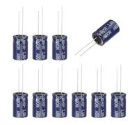 sourcing map Lot de 10 condensateurs électrolytiques non polarisés 100 uF 100 V - 13 x 21 mm - Pour haut-parleur audio - Séparateur de fréquence croisé - Bleu