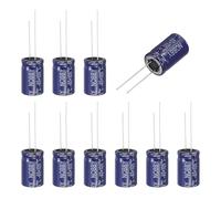 sourcing map Lot de 10 condensateurs électrolytiques non polarisés 2,2 uF 100 V, 13 x 21 mm, condensateurs non polaires pour haut-parleur audio tweeter, amplificateur séparateur de fréquence, bleu