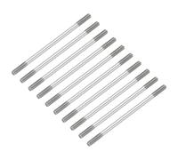 sourcing map Lot de 10 connecteurs de tige de poussée argentés, tige filetée M3 en acier inoxydable 304 à double extrémité pour avion RC voiture, bateau, hélicoptère, 60 mm