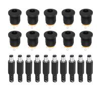 sourcing map Lot de 10 connecteurs femelles à montage sur panneau DC5525 + 10 prises mâles DC5525 pour guitare, audio de voiture, alimentation