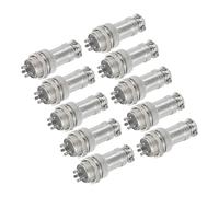 sourcing map Lot de 10 connecteurs GX16 à 5 broches pour aviation 250 V 15 A 16 mm Connecteur circulaire en métal avec prise mâle femelle pour remorques, drones, équipements industriels, argent
