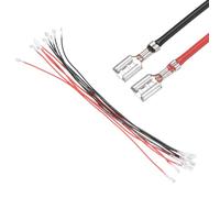 sourcing map Lot de 10 cosses à sertir femelles à double tête avec manchon isolant de 4,8 mm, kit de connecteurs rapides femelles avec fils de 30 cm, coque ignifuge