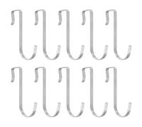 sourcing map Lot de 10 crochets en forme de J pour grille d'évier de 13 mm de diamètre extérieur pour suspendre, sécher, cuillère de cuisine, supermarché, argenté