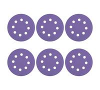 sourcing map Lot de 10 disques de ponçage 125 mm 8 trous Grain 3000 Papier abrasif Orbital aléatoire pour le travail du bois, automobile, polissage du métal, violet