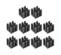 Sourcing map Lot de 10 dissipateurs thermiques en forme de croix pour puce MOS GPU IC Noir 10 x 10 x 10 mm