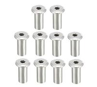 Sourcing map Lot de 10 écrous à tête hexagonale M8 x 20 mm Plaqué nickel