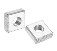sourcing map Lot de 10 écrous carrés M4 x 8 mm x 3 mm, en acier au carbone plaqué zinc, écrous carrés pour réparations domestiques et ingénierie professionnelle, argent