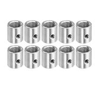 sourcing map Lot de 10 écrous d'accouplement ronds, adaptateur M10 vers M6, filetage femelle, connecteur de tige de tige de tige et écrou de tube Argenté