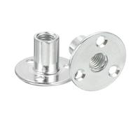 sourcing map Lot de 10 écrous en T M12 à visser en acier au carbone avec base ronde pour meubles, quincaillerie de meubles, écrous à filetage femelle