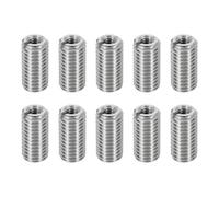 sourcing map Lot de 10 écrous réducteurs de filetage M10 x 1,5 mâle vers M5 x 0,8 femelle en acier inoxydable - Réducteur de vis - Écrou de réparation fileté - Argenté