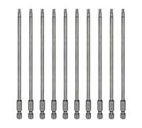 sourcing map Lot de 10 embouts de tournevis à tête Torx T20 avec tige hexagonale de 150 mm de long, magnétique, sans trou, inviolable, 6 points, tournevis industriels en acier S2