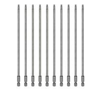 sourcing map Lot de 10 embouts de tournevis à tête Torx T20 - Tige hexagonale de 200 mm de long - Magnétique - Sans trou - Inviolable - 6 points - En acier S2 - Tournevis industriels