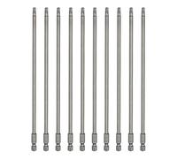 sourcing map Lot de 10 embouts de tournevis à tête Torx T25 6,35 mm Tige hexagonale 200 mm de long Magnétique sans trou Inviolable 6 points Étoile Tournevis forets en acier S2 industriels