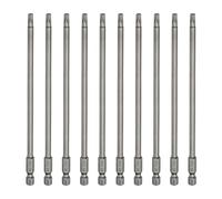 sourcing map Lot de 10 embouts de tournevis à tête Torx T25 avec tige hexagonale de 150 mm de long, magnétique, sans trou, inviolable, 6 points, tournevis industriels en acier S2
