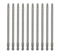 sourcing map Lot de 10 embouts de tournevis à tête Torx T30 - Tige hexagonale de 150 mm de long - Magnétique - Sans trou - Inviolable - 6 points - En acier S2 - Tournevis industriels