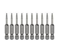 sourcing map Lot de 10 embouts de tournevis à tête Torx T7 6,35 mm Tige hexagonale 50 mm de long Magnétique sans trou Inviolable 6 points Étoile Tournevis visseurs industriels