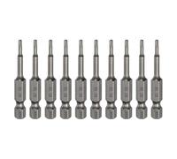 sourcing map Lot de 10 embouts de tournevis à tête Torx T8 6,35 mm Tige hexagonale 50 mm de long Magnétique sans trou Inviolable 6 points Étoile Tournevis visseurs industriels