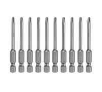 sourcing map Lot de 10 embouts de tournevis cruciformes PH2 6,35 mm à tige hexagonale de 65 mm de long magnétique en acier S2 de qualité industrielle Tige de 4 mm