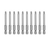 sourcing map Lot de 10 embouts de tournevis cruciformes PH2 6,35 mm à tige hexagonale de 65 mm de long magnétique en acier S2 de qualité industrielle Tige de 5 mm