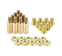 sourcing map Lot de 10 entretoises hexagonales M4 en laiton 14 mm + 6 mm filetées mâle-femelle pour carte mère PCB