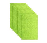 sourcing map Lot de 10 feuilles de mousse EVA à paillettes fines pour travaux manuels, projet de bricolage, salle de classe, scrapbooking - Vert clair - 20,3 x 30,5 cm