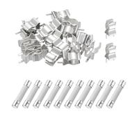sourcing map Lot de 10 fusibles en céramique à fusion lente 12 A 250 V, cartouche de 12 A, fusibles temporisés 6 x 30 mm avec 20 clips