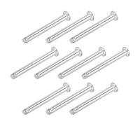 sourcing map Lot de 10 goupilles de chape à trou unique de 4 mm x 35 mm, en acier inoxydable 304 à tête plate à trou unique pour réparation mécanique, installation de meubles, équipements industriels