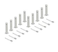 sourcing map Lot de 10 goupilles de chape M5 x 25 mm, en acier inoxydable 304, système de verrouillage à tête plate à tête plate avec goupilles fendues pour installation de meubles, remorque, tondeuse