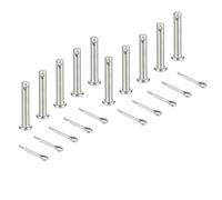 sourcing map Lot de 10 goupilles de chape M5 x 30 mm, en acier inoxydable 304, système de verrouillage à tête plate à tête plate avec goupilles fendues pour installation de meubles, remorque, tondeuse